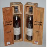 Janneau Grand Armagnac, 1950, two bottles, Nos.