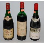 Château Latour, 1962, Camblanes, one bottle (lower shoulder); Andre Lucier, 1964, Volnay,