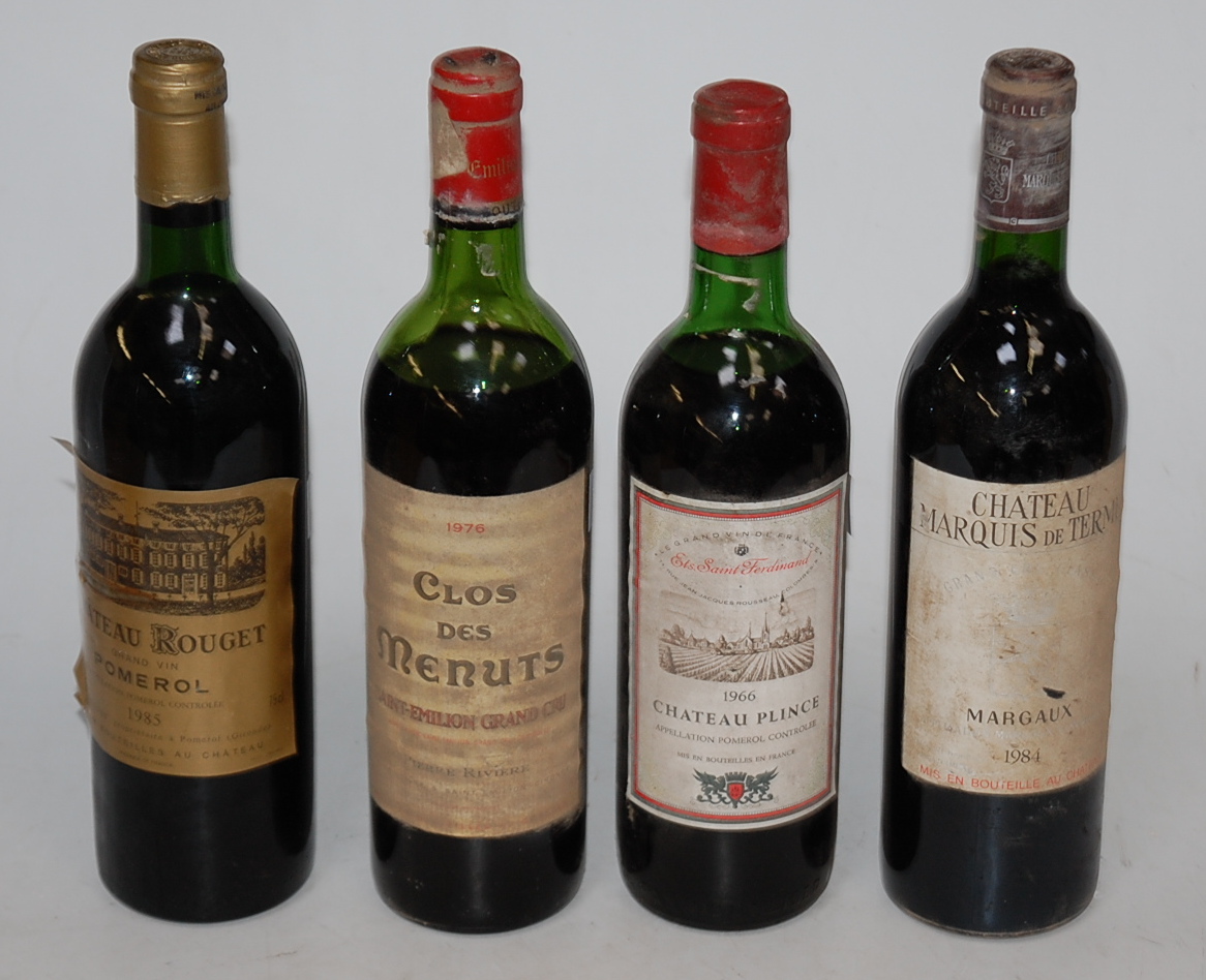 Château Marquis de Terme, 1984, Margaux, one bottle; Château Plince, 1966, Pomerol,