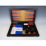 A vintage backgammon set
