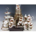 A large quantity of 117 pieces of Royal Albert Old Country Rose pattern tea and coffee wares