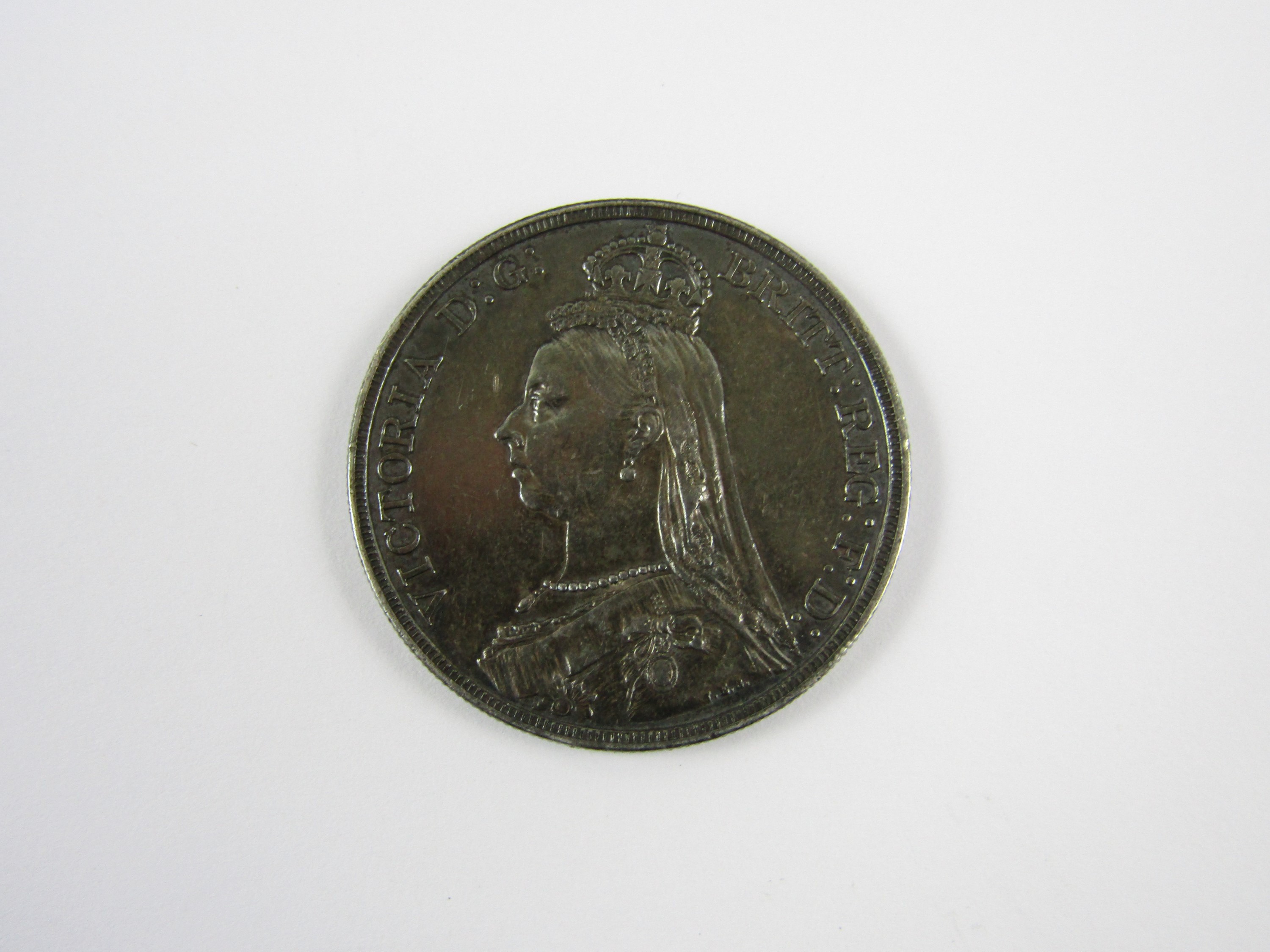 A very fine 1887 silver crown coin