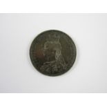 A very fine 1887 silver crown coin