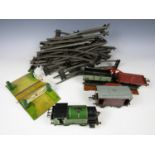 A quantity of period tinplate trains and track