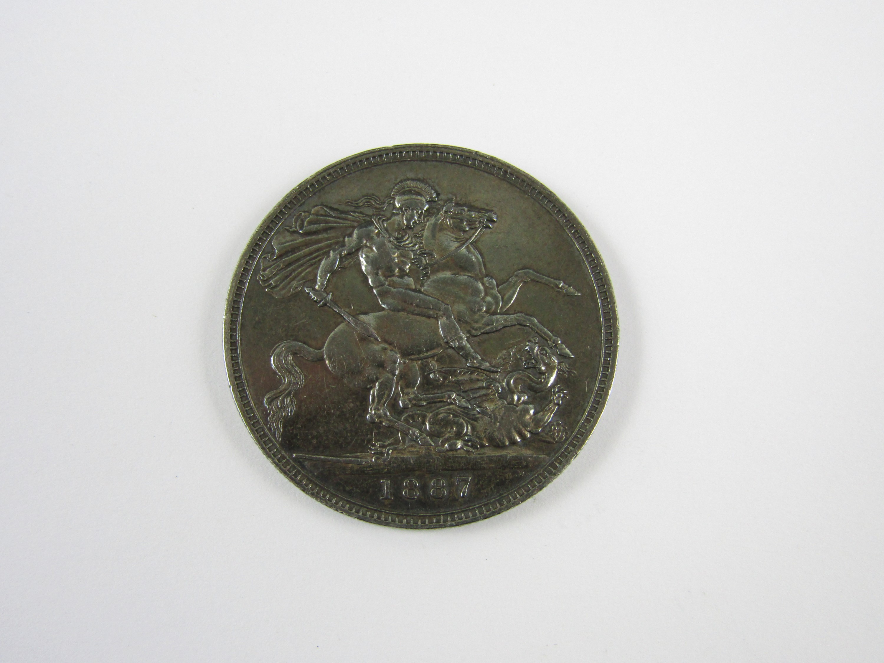 A very fine 1887 silver crown coin - Image 2 of 2