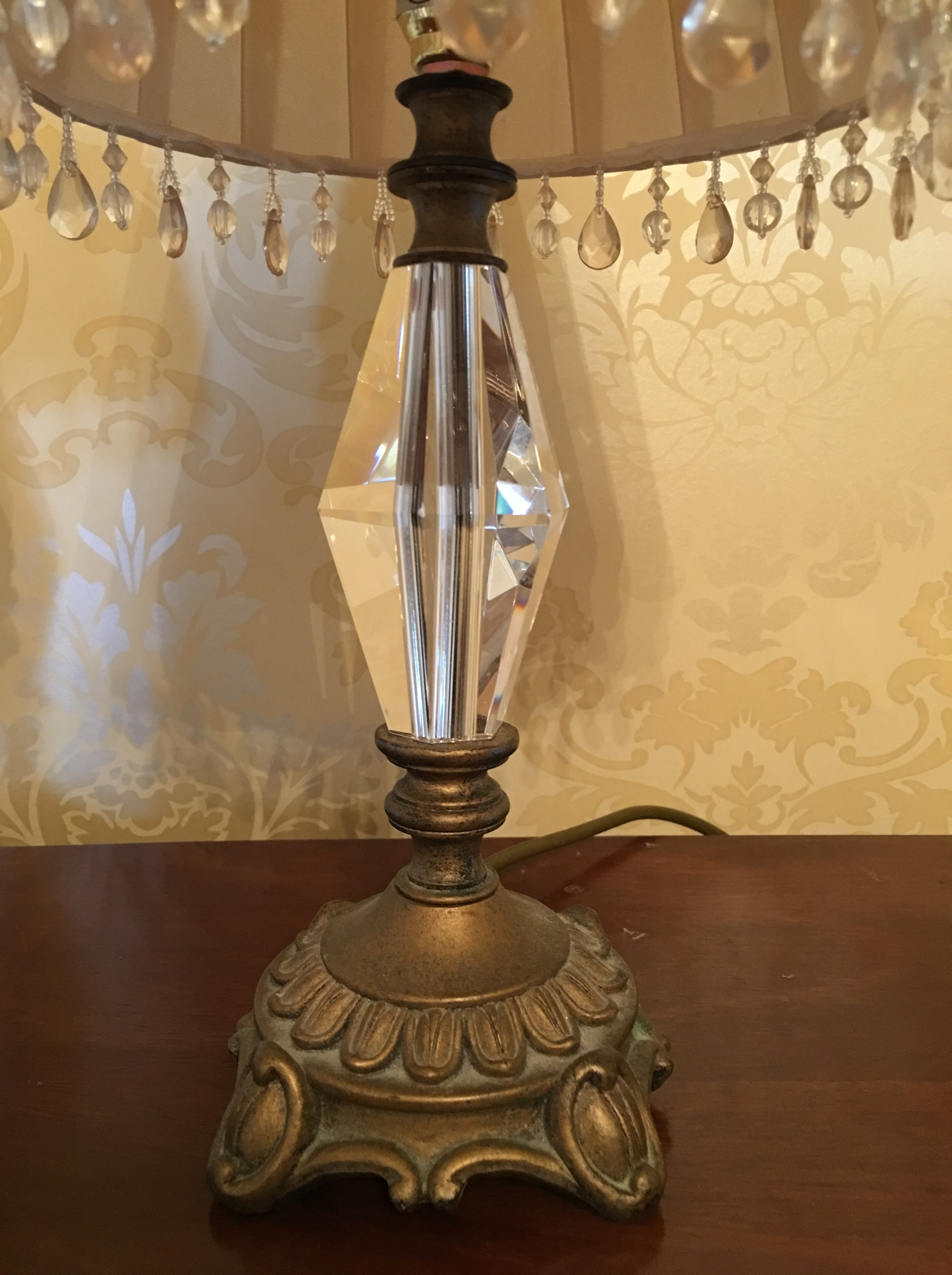A pair of gilt-mounted cut-glass table lamps - Image 2 of 2