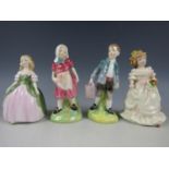 Four Royal Doulton figurines including Bridesmaid HN3476, Jack HN2060, Jill HN2061 and Penny HN2338