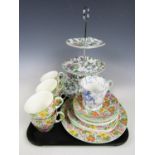 A quantity of Ridgway tea wares together with a Midwinter cake stand and cup