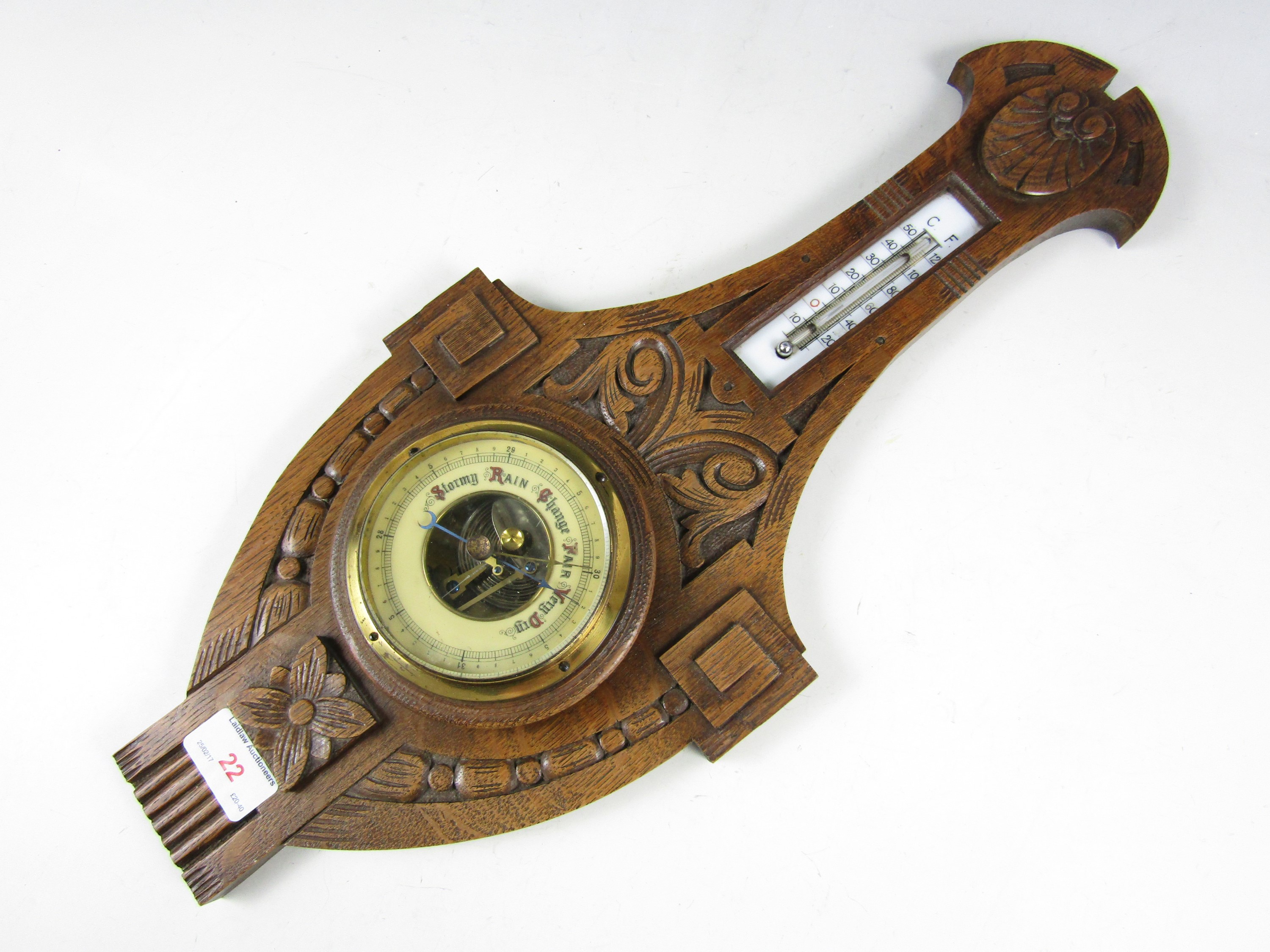A George V oak barometer