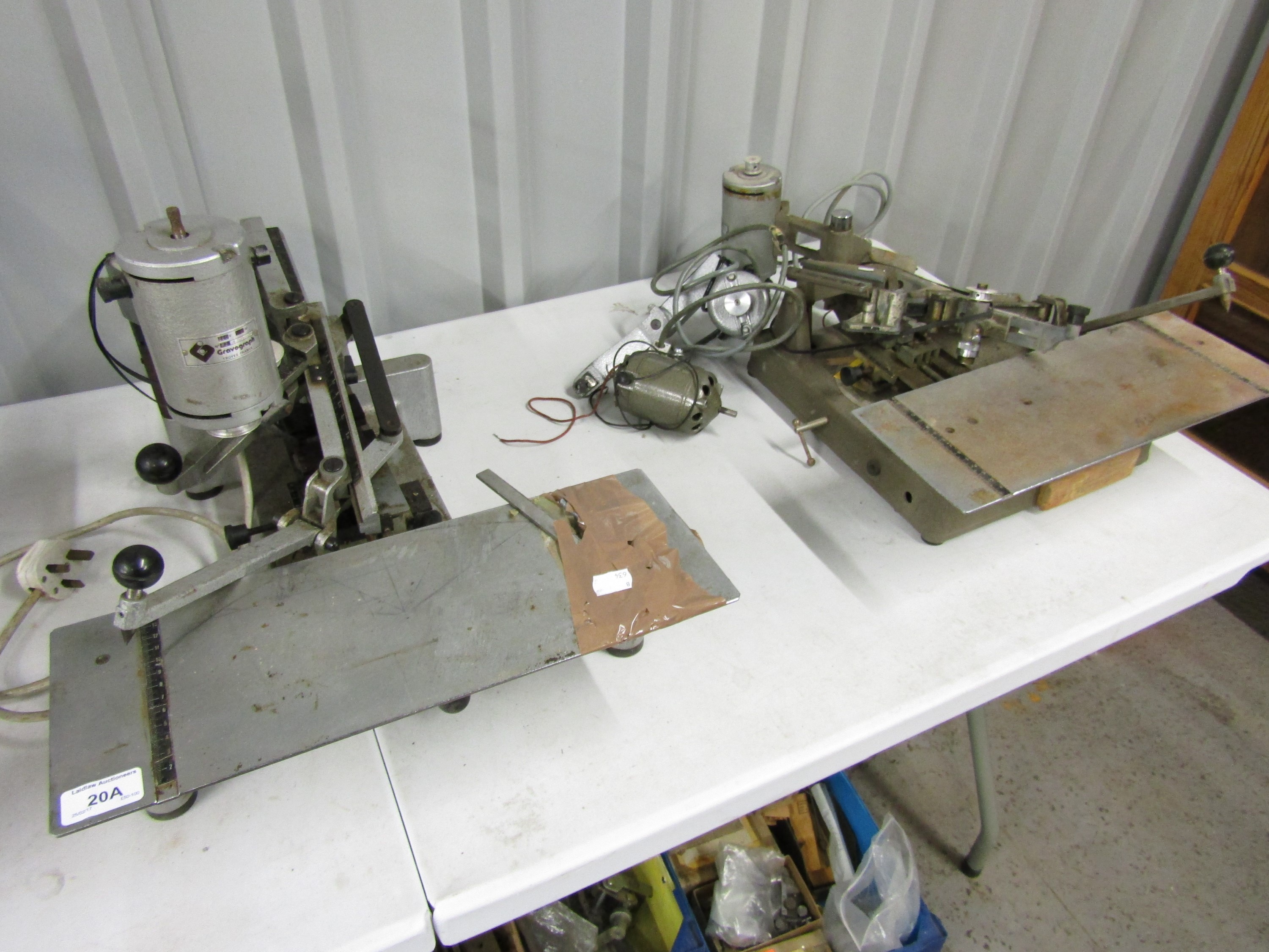 Three engraving machines with letter sets and other accessories - Image 2 of 4