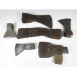 Six various vintage axe heads