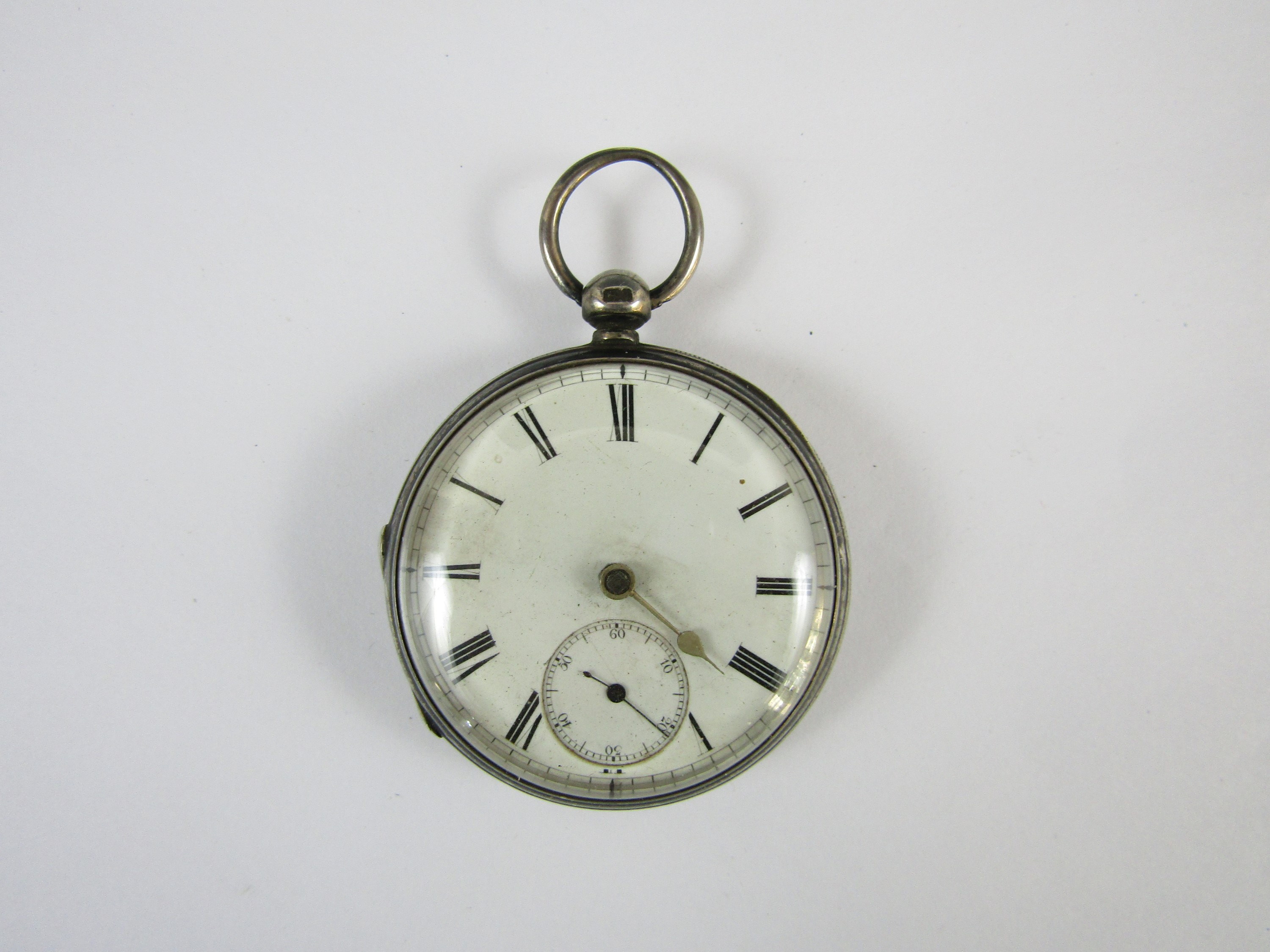 A Victorian silver pocket watch with lever movement by M. Hurst of Middleton