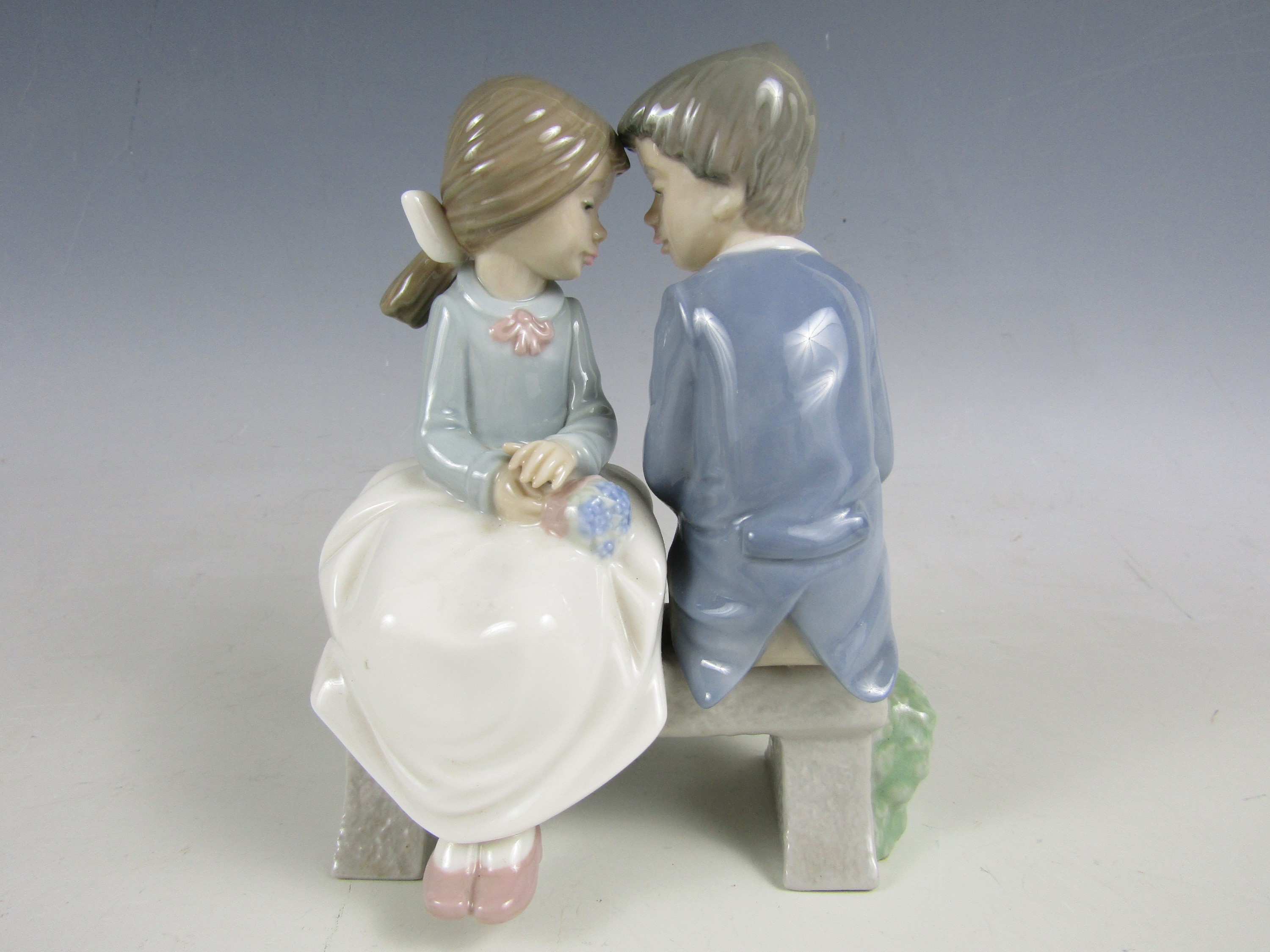 A Nao figurine of a boy and girl - Image 2 of 2