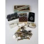 Opera / field glasses together with a Rolls Razor, a lighter, cuff links and tie pins etc