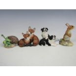 Four boxed Border Fine Arts figurines including Prickly Encounter B1178, Future Stars B0359,