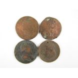 A Georgian slavery abolitionist token Am I not a man and a brother together with two 18th century
