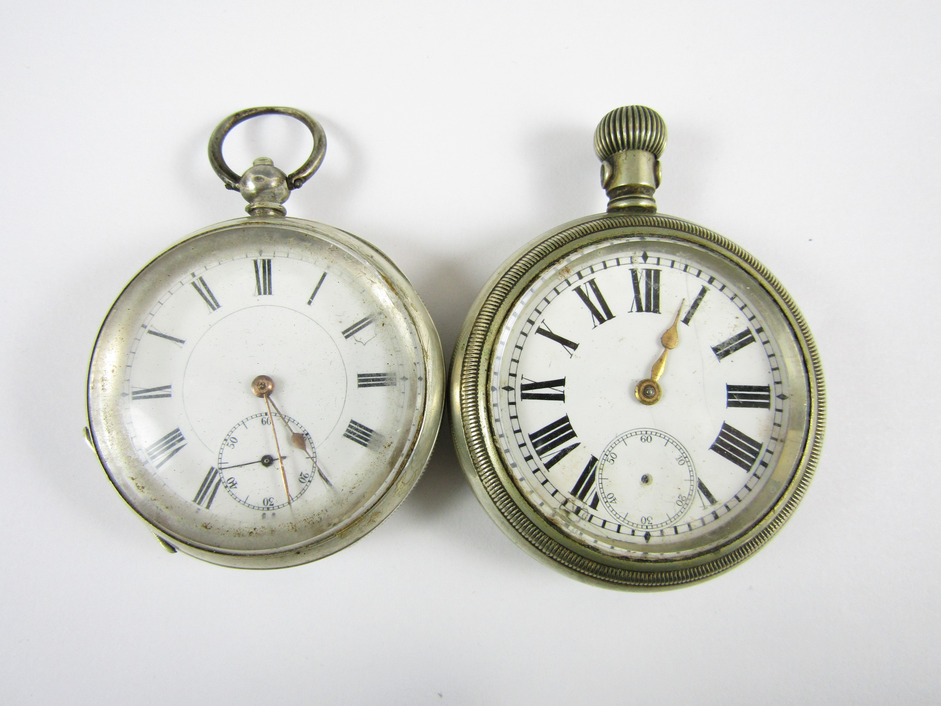 A Victorian silver pocket watch together with one other