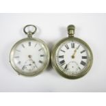 A Victorian silver pocket watch together with one other