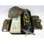 Various 1940s tinplate toy military vehicles including two tanks etc