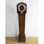 A 1950s-1960s Smiths' walnut-veneered grandmother clock