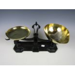 A Victorian set of Avery cast iron and brass kitchen scales