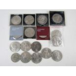 A selection of Victorian silver and later Crown coins
