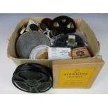 A quantity of vintage film reels