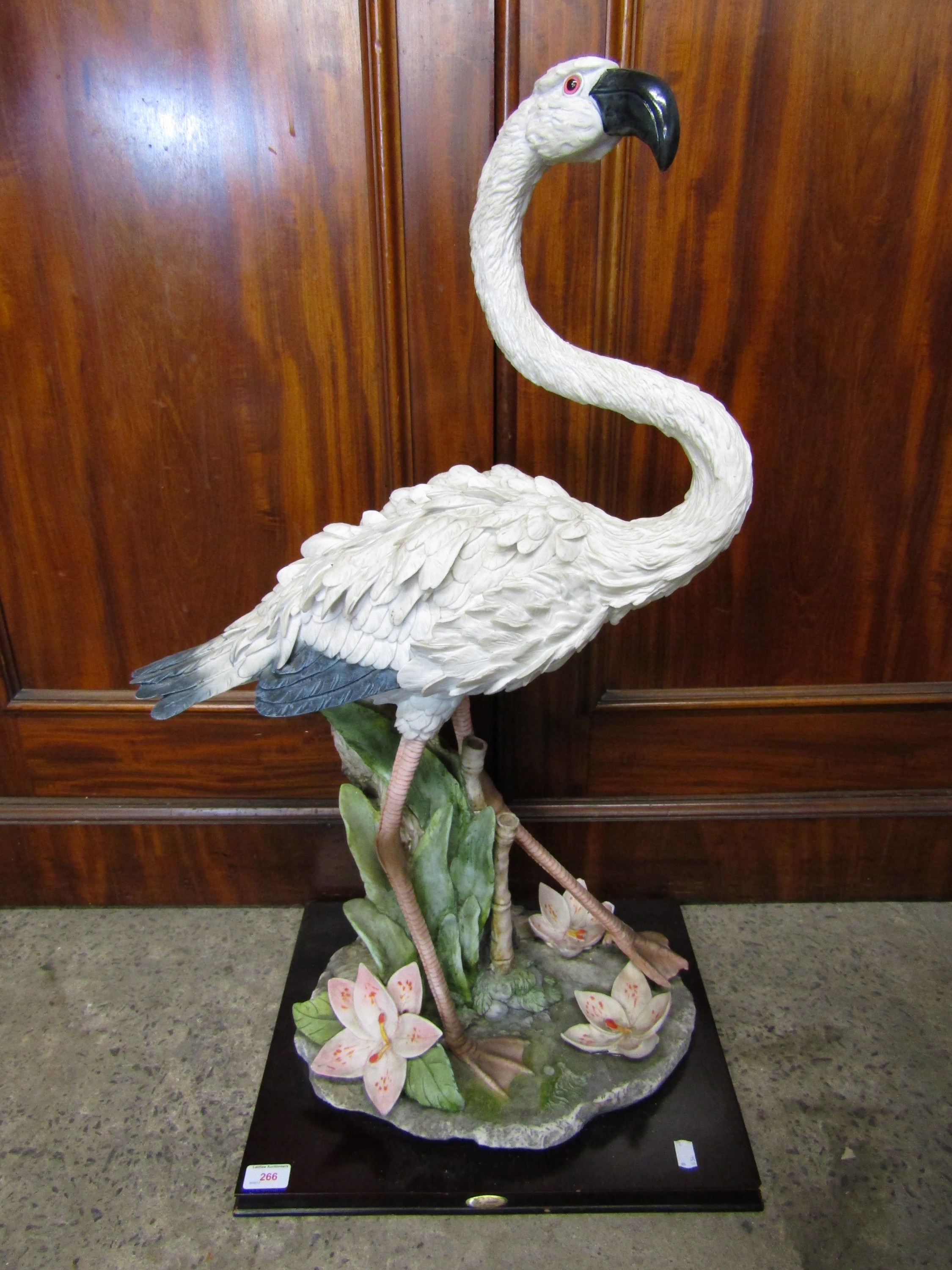 A large flamingo figurine