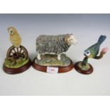 A Border Fine Arts figurine, Herdwick Ram, A1887 together with one other Border Fine Arts blue tit