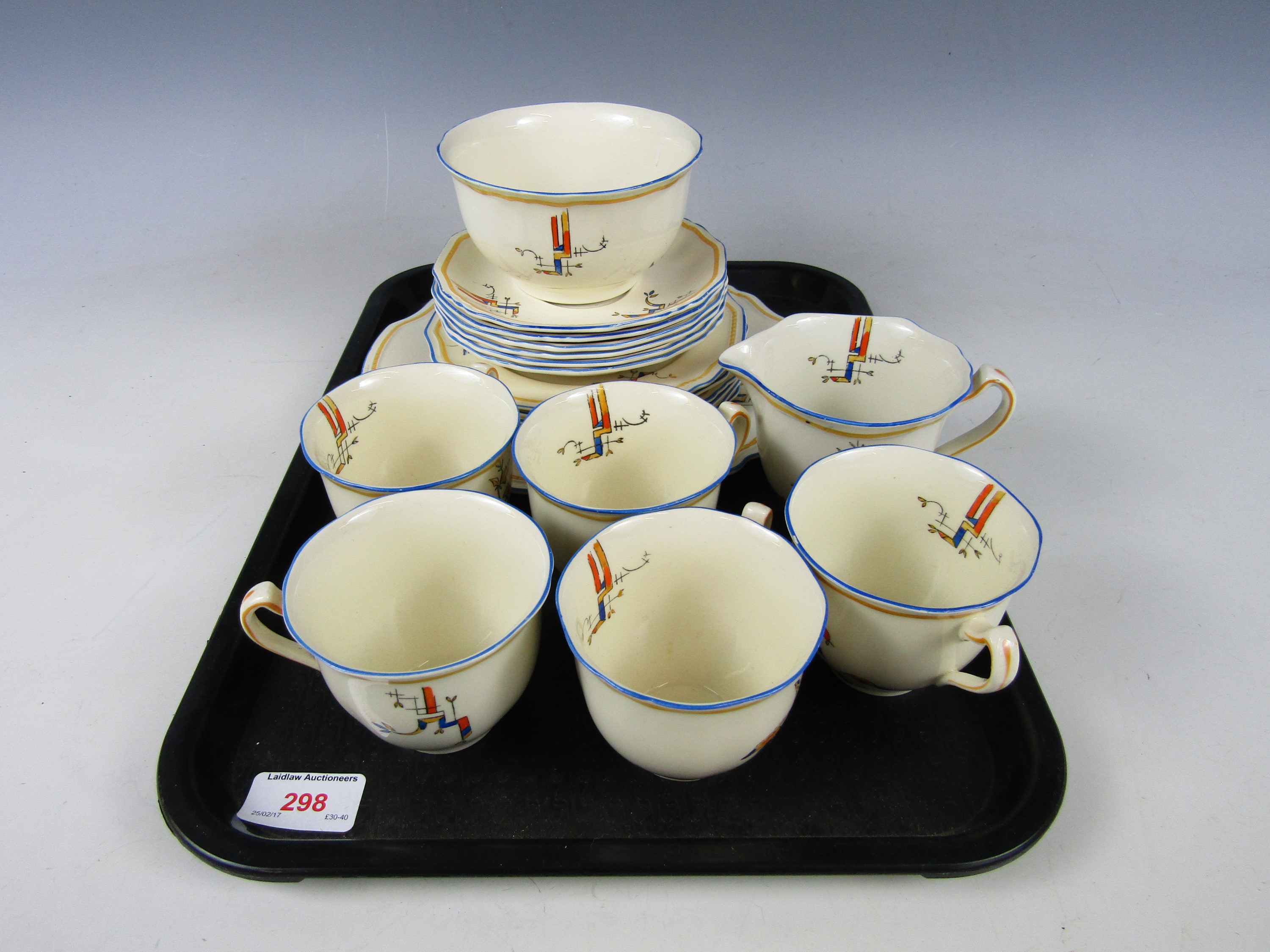 A 1920s Meakin Marigold pattern Astoria shape tea service