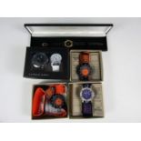 Six various boxed watches including three GUL sports watches