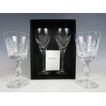 A pair of Edinburgh crystal goblets together with a cased pair of House of Fraser Vincenza crystal