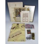 Sundry Royal commemorative items including a George V and Queen Mary silver jubilee cotton print