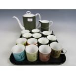 A quantity of Wedgwood Susie Cooper design Forest pattern coffee wares together with seven other