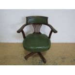 A George V office swivel armchair