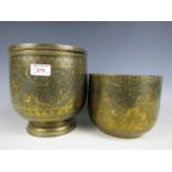 Two Indian brass planters