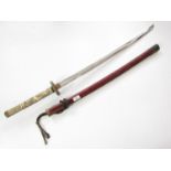 A replica Japanese samurai sword