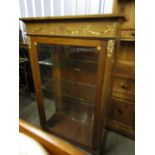 A late 19th / early 20th Century inlaid mahogany display cabinet (a/f)