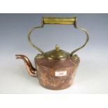 A mid 19th Century copper kettle