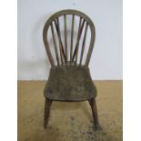 A Victorian pine Windsor kitchen chair