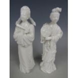 A pair of Blanc de Chine figurines