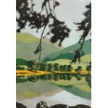 Simon King (Contemporary) Two large Lakeland views Reflections and High Crag and High Stile,