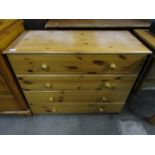 A contemporary pine four drawer chest, 86 x 73 x 37 cm