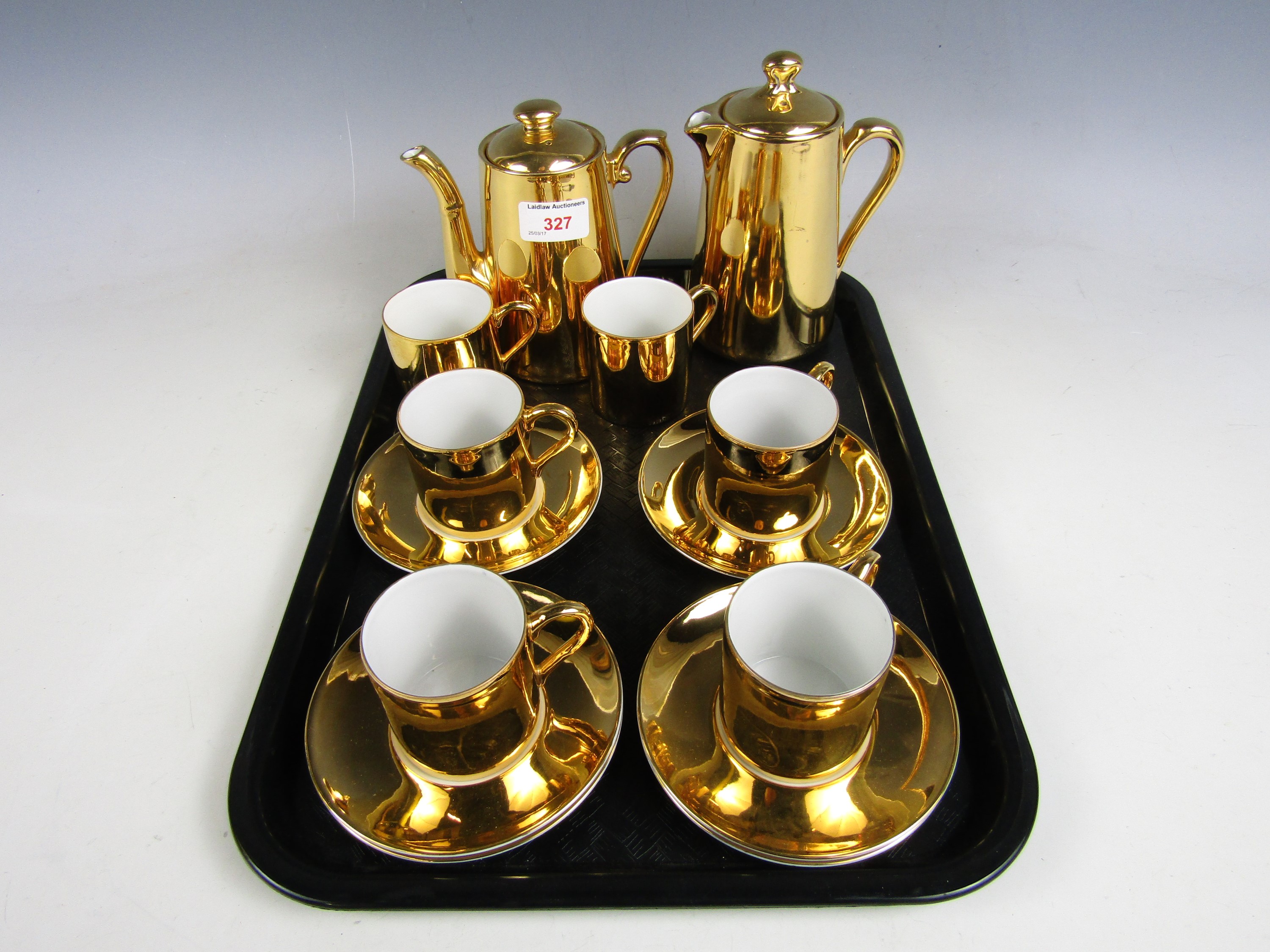 A Royal Worcester gold lustre coffee service