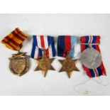 A group of WWII campaign medals