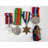 A group of WWII campaign medals