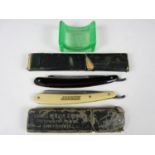 Two cased vintage cut-throat razors including a J. Dobie and Co Klosskut and a German Saragen