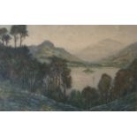 Claude H Rowbotham (1864-1849) Springtime in Grasmere, etching, signed in pencil, framed and mounted