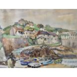 D*** S*** Halley (20th Century) Coverack, Cornwall, watercolour coastal view, signed and dated '