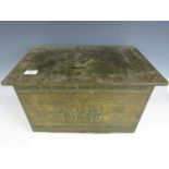 An inter-War brass Tam o' Shanter log box